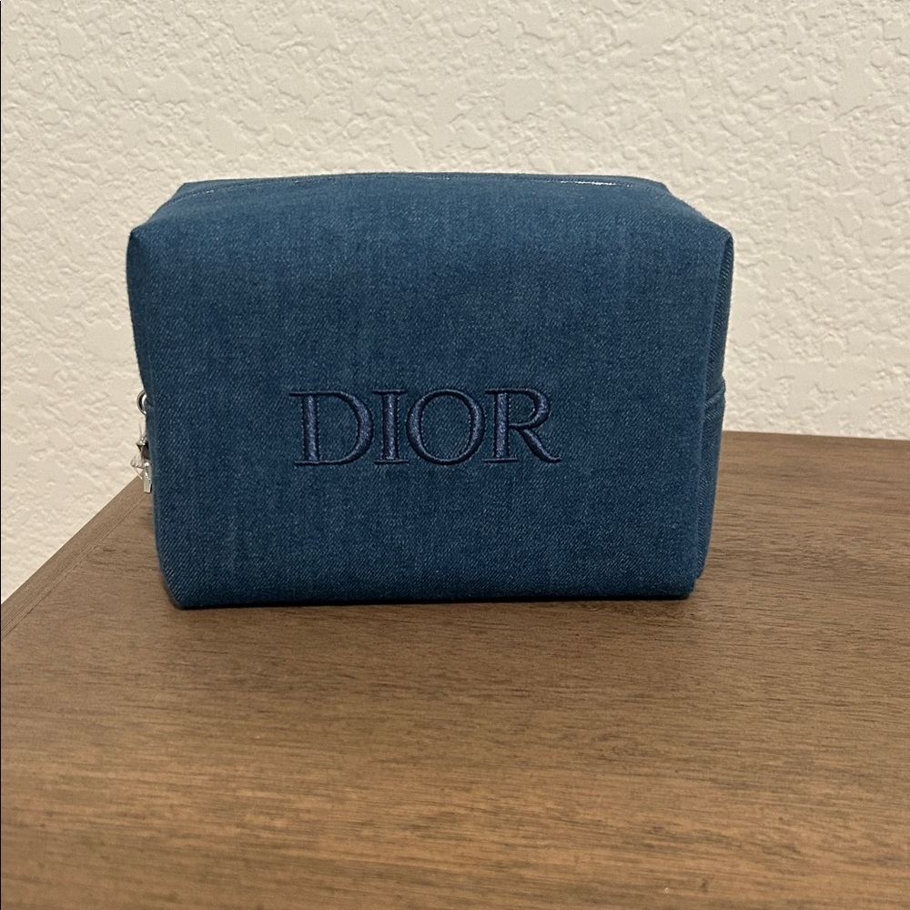 Dior Denim Blue Toiletry / Cosmetics / Makeup Bag